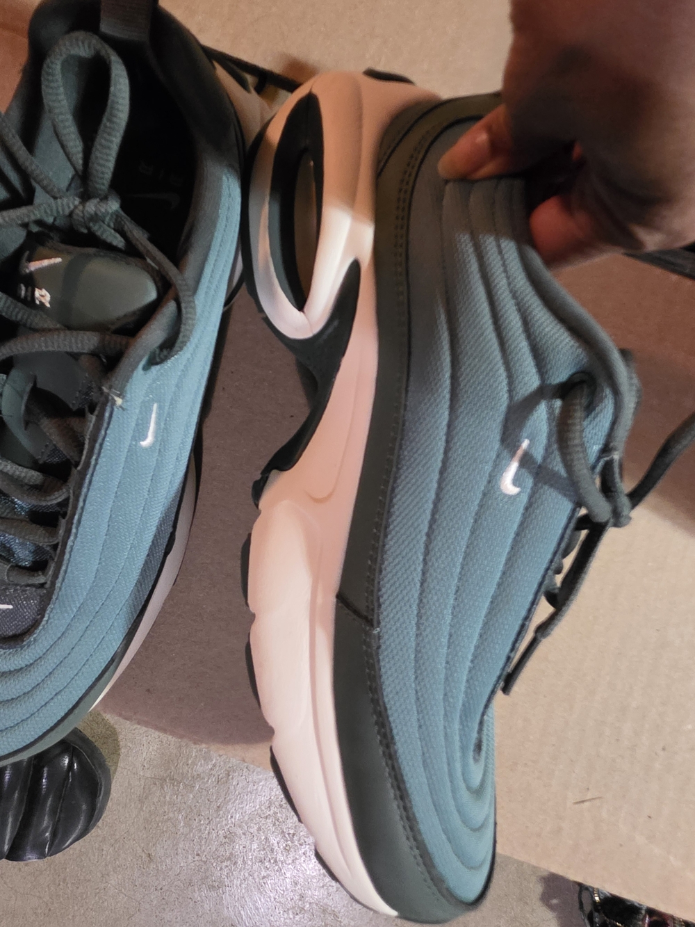 Teal and White Air Max DN